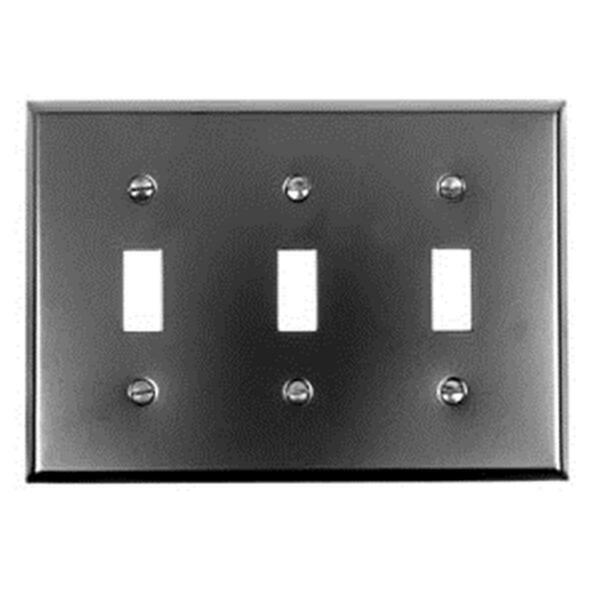 Acorn Mfg 0313 3-Toggle Switch Plate AW3BP